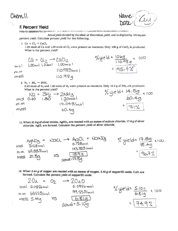 Stoichiometry Problems Chem Worksheet 12 2 Answer Key - Worksheet List